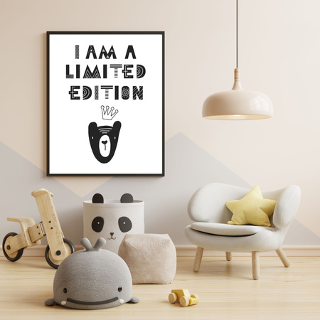 Children's poster I am a limited edition 40X50 cm + gold frame