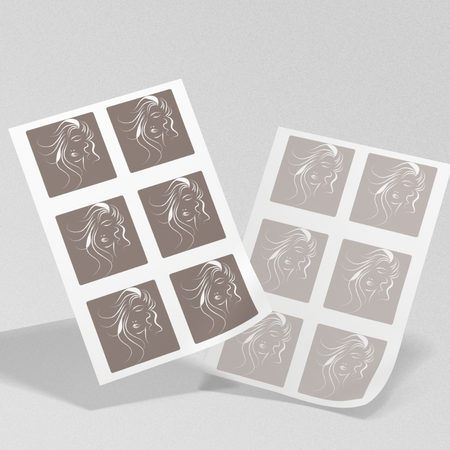 STICKERS with LOGO Square with print Waterproof Text Photo 70x70 mm