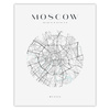 Poster Moscow city map circle 40X50 cm + gold frame