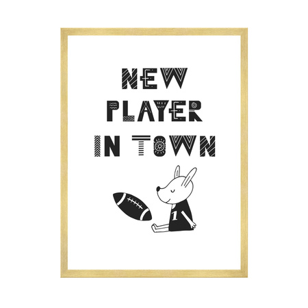 Children's poster New player in town 40X50 cm + gold frame