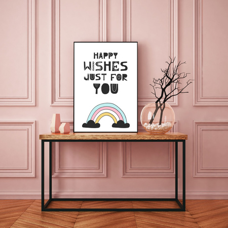 Birthday Poster Happy wishes just for you 40X50 cm + silver frame