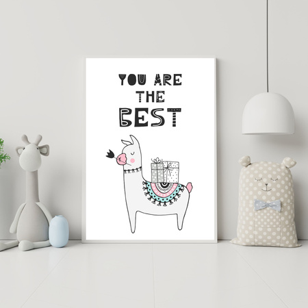 You are the best Birthday Poster 40X50 cm + silver frame