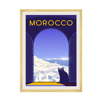 Poster of the State of Morocco 40X50 cm + gold frame