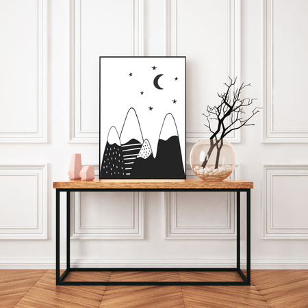 Poster Children's Mountains and Moon 40X50 cm + gold frame