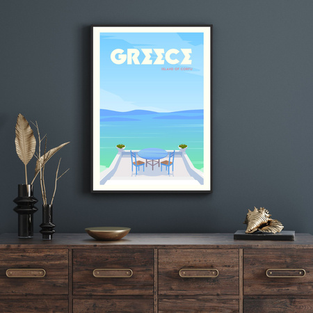 Poster Country of Greece 40X50 cm + gold frame