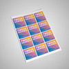 STICKERS with LOGO Square with print Waterproof Text Photo 60x60 mm