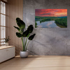 Canvas Print Pink Sky Sun River Nature 100x80 cm