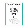 Little mister Birthday Poster 24X30 cm + turquoise sea frame
