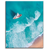 Canvas Print Sailboat Waves Sand Shore 40x50 cm
