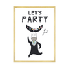 Let's party Birthday Poster 24X30 cm + gold frame