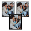 3x Black Frame 40x50, I L13,15,051, black varnish + plexiglass embossing