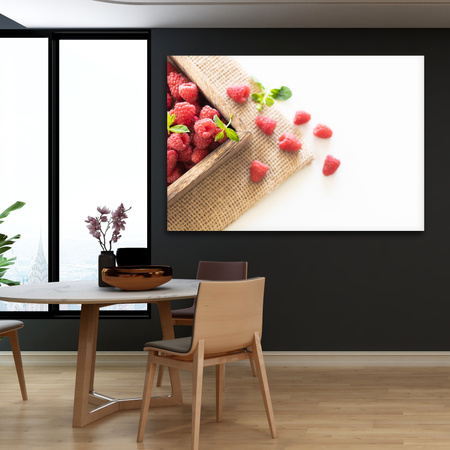Canvas Print Freshness of Summer Raspberries Fruit Spring 90x60