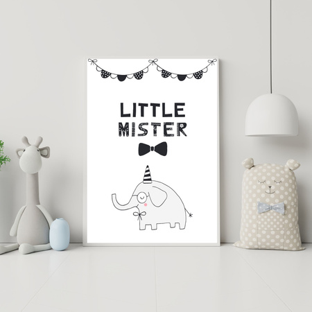 Little mister Birthday Poster 30X40 cm + red frame