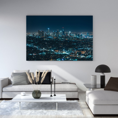 Canvas Print Architecture of Los Angeles at Night 120X60 cm
