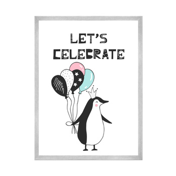 Let's celebrate Birthday Poster 40X50 cm + silver frame