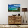 Canvas Print Summer Mountains Lake Boats Sun 100x80 cm