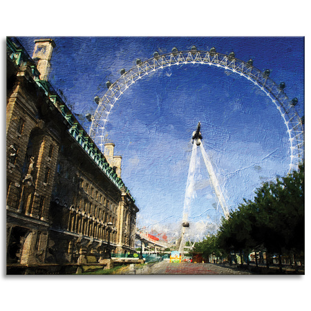 Canvas Print Old Photograph Ferris Wheel 100x80 cm