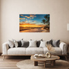 Canvas Print Sunset Beach Palm Trees Sky 100x80 cm