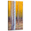 Canvas Print Birches in Autumn Yellow Leaves 40x80 cm