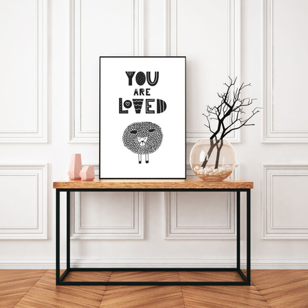 Children's poster You are loved 40X50 cm + gold frame