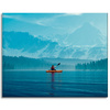 Canvas Print Man on Kayak Mountains Water Nature 100x80 cm