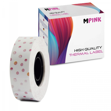 Thermal tape label paper MP-RL-15*50*150PT-PD Pink Dots