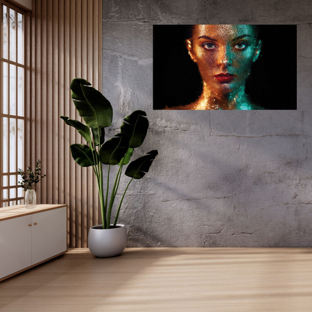 Canvas Print Black Woman's Face Red Lips 100x80 cm