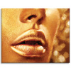 Canvas Print Golden Face and Lips Art Style 100x80 cm