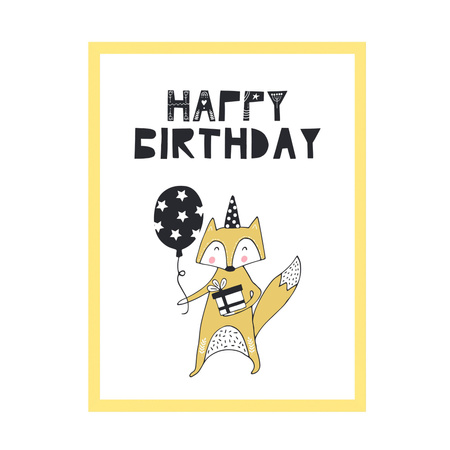 Birthday Poster Happy birthday 40X50 cm + yellow frame