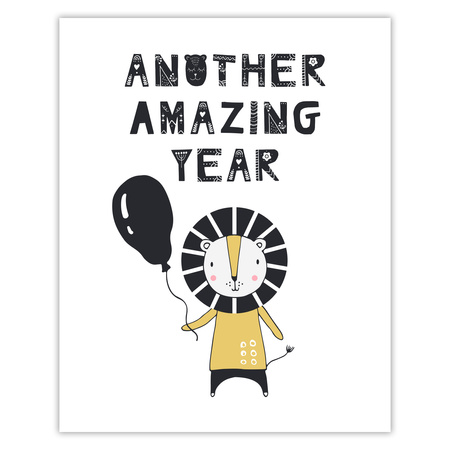 Another amazing year birthday poster 24X30 cm + gold frame