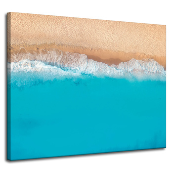 Canvas Print Beach Water Waves Blue 100x80 cm