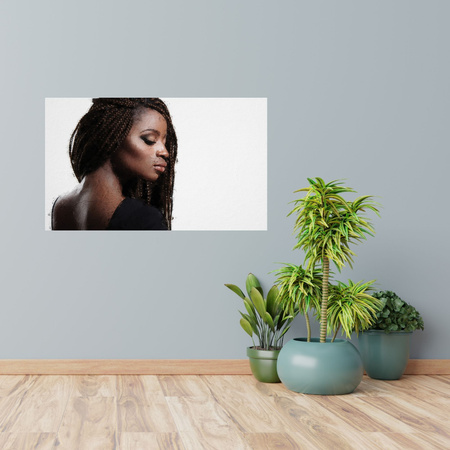 Canvas Print Posing Woman Black Hair 100x80 cm