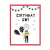 Birthday poster Birthday guy 21X29.7 cm + amaranth frame