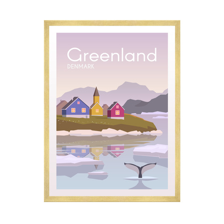 Poster Greenland 40X50 cm + gold frame