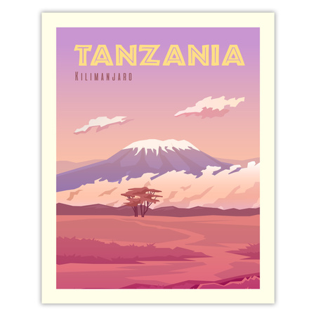 Poster Country of Tanzania 40X50 cm + gold frame