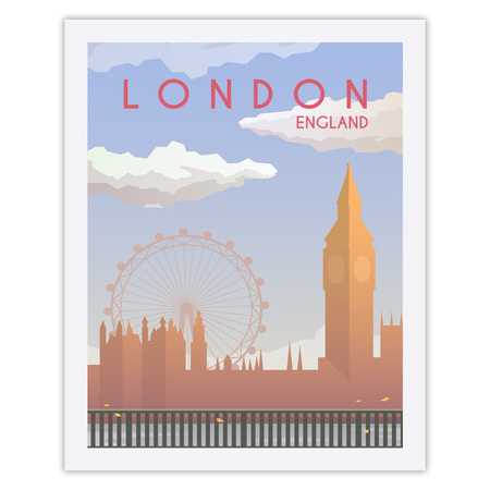 Poster of the City of London 40X50 cm + gold frame
