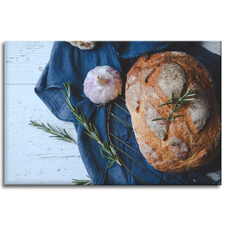 Canvas Print Bread Garlic Breakfast Rosemary Vintage 90x60