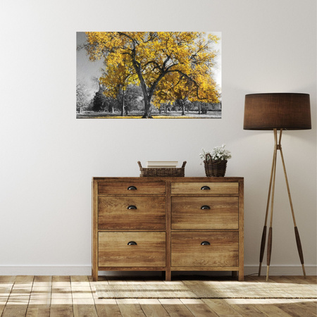 Canvas Print Black Trees Yellow Leaves 100x80 cm