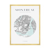 Poster Montreal city map circle 40X50 cm + gold frame