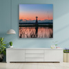 Canvas Print Windmill Sky Nature Sunset Lake Grass 90x90