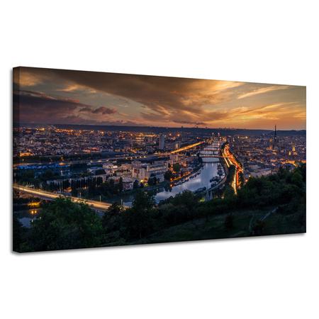 Canvas Print Architecture Rouen in the evening 120X60 cm