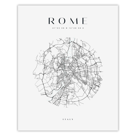 Poster Rome city map circle 40X50 cm + gold frame