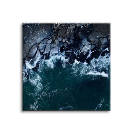 Canvas Print Nature Waves Sea Rocky Beach 90x90