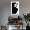Canvas Print Black and White Woman Hair Bun 80x120 cm