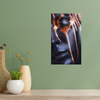 Canvas Print Black Face Brown Stripes 80x120 cm