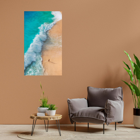 Canvas Print Man on Beach Waves Water Sun 80x120 cm