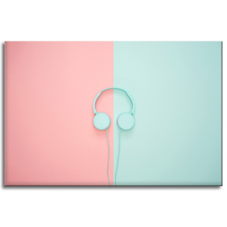 Canvas Print Music Headphones Two-Color 90x60