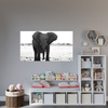 Canvas Print Gray Elephant Nature Black and White 100x80 cm