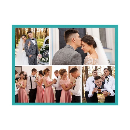 Your photo as a poster + turquoise frame 50x40 cm