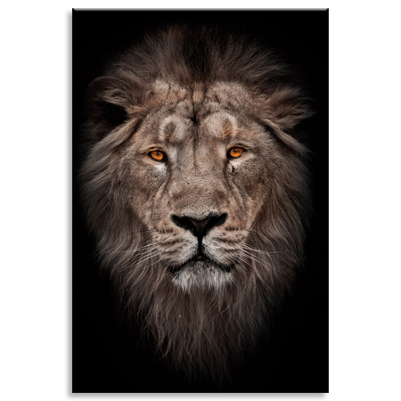 Canvas Print Lion Face Red Eyes Wild 80x120 cm